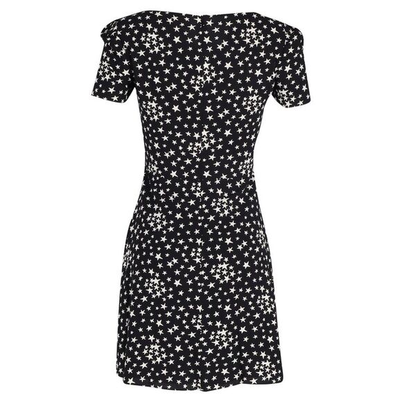 Saint Laurent Mini Star Print Dress in Black Viscose - Picture 3 of 3